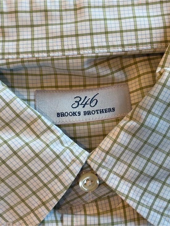 Brooks Brothers Other - Brooks Brothers 346 Light Green and White Checked Button-Down Shirt 100% Cotton